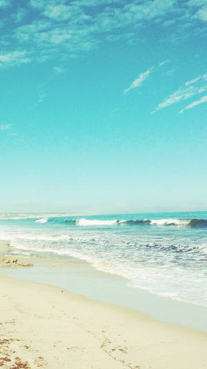 Aesthetic Ocean And Blue Sky Wallpaper