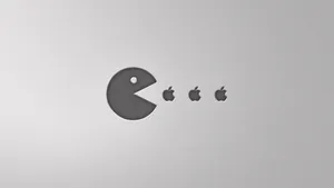 Aesthetic Pac Man And Apple Theme Design Wallpaper