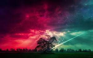 Aesthetic Pink And Blue Skies Wallpaper