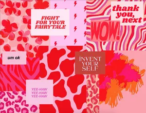 Aesthetic Prints Pink Preppy Wallpaper