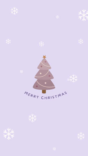 Aesthetic Purple Christmas Greeting Wallpaper