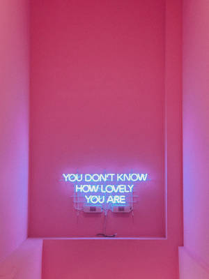 Aesthetic Quotes In Pink Room Wallpaper
