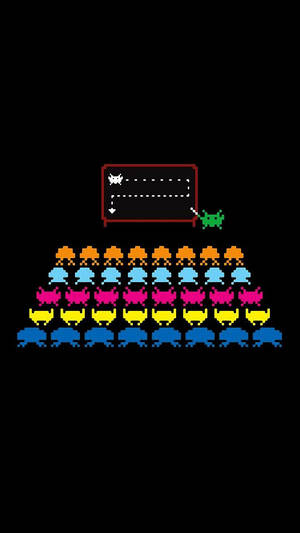 Aesthetic Retro Space Invaders Wallpaper