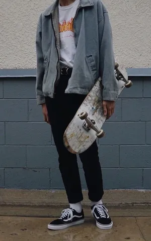 Aesthetic Skater Boy Casual Outfit Wallpaper