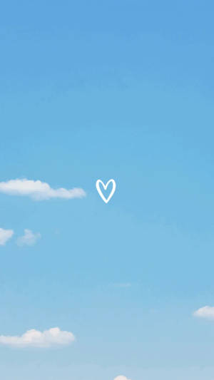 Aesthetic Sky Blue Heart Wallpaper