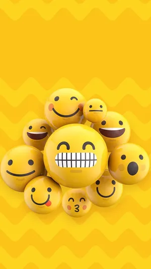 Aesthetic Smiley Face On A Blue Background Wallpaper