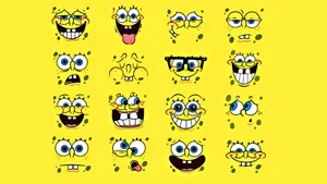 Aesthetic Spongebob Collage Smiling Laptop Wallpaper
