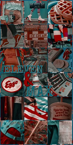 Aesthetic Stranger Things Eleven And Max Typography Wallpaper