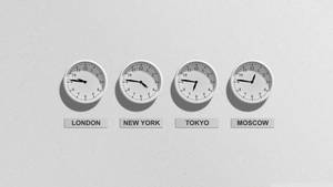 Aesthetic White International Clock Time Wallpaper