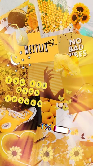 Aesthetic Yellow Collage Wallpaper