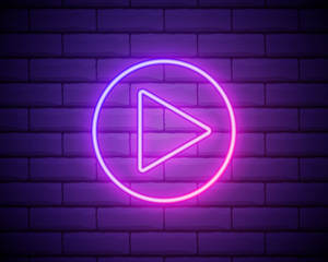 Aesthetic Youtube Neon Play Button Wallpaper