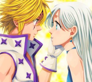 Affectionate Elizabeth Liones And Meliodas Wallpaper