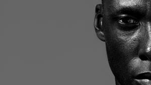 African Man Face Black & White Wallpaper