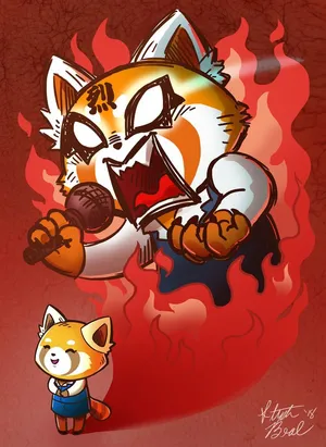 Aggretsuko Rage Fanart Wallpaper