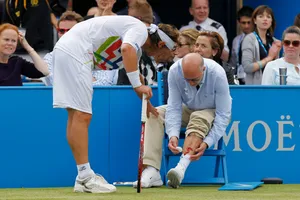 Agile Tennis Master David Nalbandian In Action Wallpaper