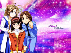 Ah My Goddess Belldandy Friends Wallpaper