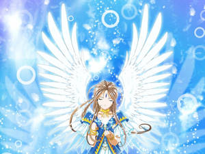 Ah My Goddess Blue Sparkles Art Wallpaper