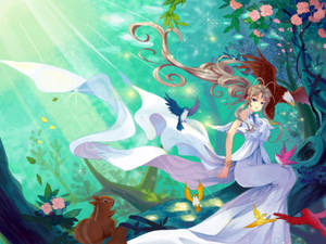 Ah My Goddess Green Forest Wallpaper