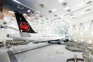 Air Canada Plane In Hangar Wallpaper