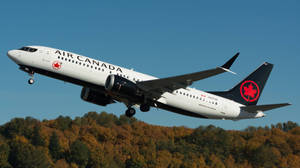 Air Canada Plane With Green Forest Wallpaper