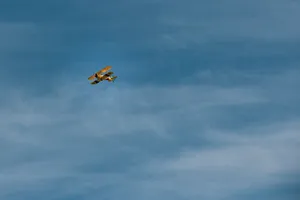 Airplane In Navy Blue Sky Wallpaper