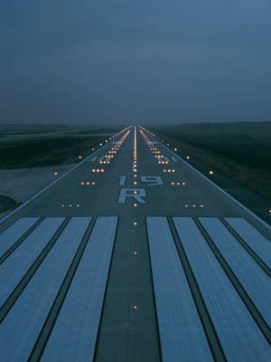 Airport Runway Fog Wallpaper