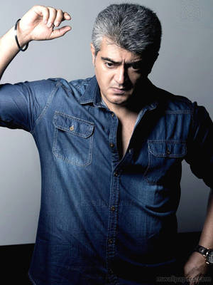 Ajith Wearing Denim Polo Hd Wallpaper
