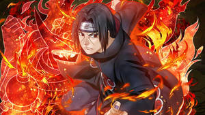 Akatsuki Itachi Red Flames Wallpaper