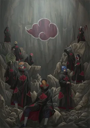Akatsuki Under Cave Wallpaper