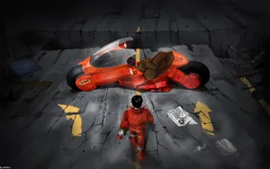 Akira Biker Kaneda Broken Road Wallpaper