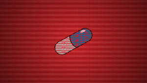 Akira Capsule On Red Stripes Wallpaper