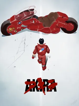 Akira Kaneda Bike Aerial View Wallpaper