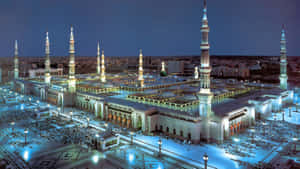 Al Masjid_an Nabawi_ Night_ View Wallpaper