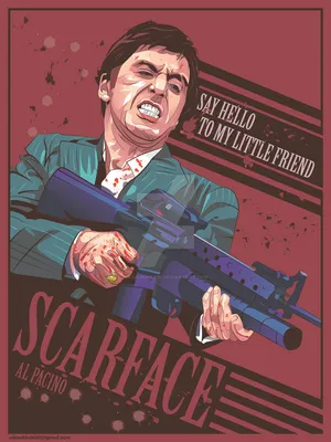 Al Pacino Scarface Gunfight Art Wallpaper