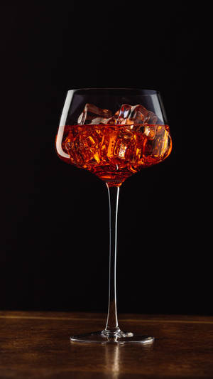 Alcohol Wine Glass On Table Wallpaper