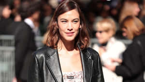 Alexa Chung Leather Jacket Event Wallpaper