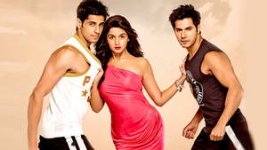 Alia Bhatt With Varun And Sidharth Wallpaper