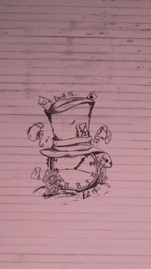 Alice In Wonderland Hat Drawing Wallpaper