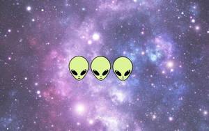 Alien Cartoon Art Logo Wallpaper