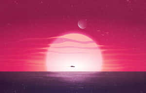 Alien Planet Lo Fi Desktop Wallpaper