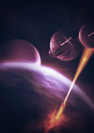 Alien Ship Attack Wallpaper