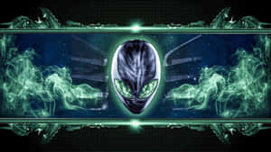 Alienware Logo Green Smoke Background Wallpaper