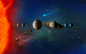 Aligned Solar System Hd Wallpaper