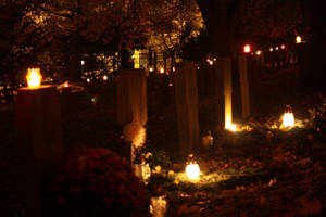 All Saints Day Grave Candles Wallpaper