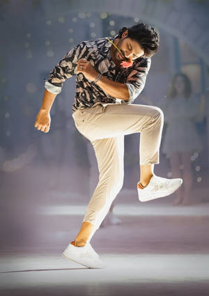 Allu Arjun Hd Flower Dancing Wallpaper