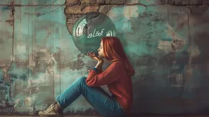 Aloof Bubble Girl Sidewalk Wallpaper