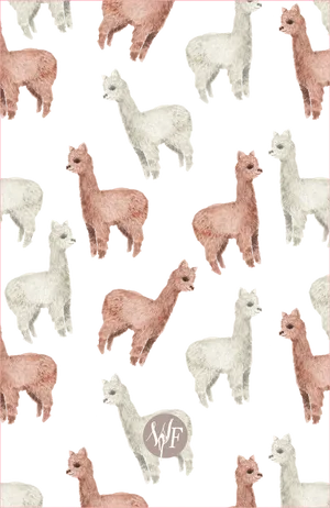 Alpaca Brown White Pattern Art Wallpaper