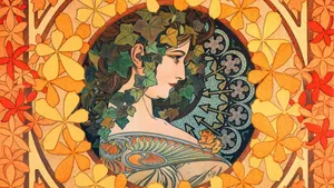 Alphonse Mucha Folk Art Wallpaper