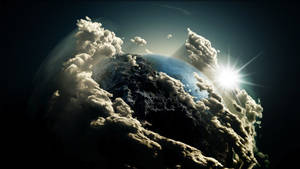 Amazing Planet Earth With Clouds Wallpaper