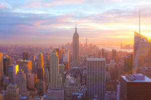 Amazing Sunset Over The Empire State Building Wallpaper